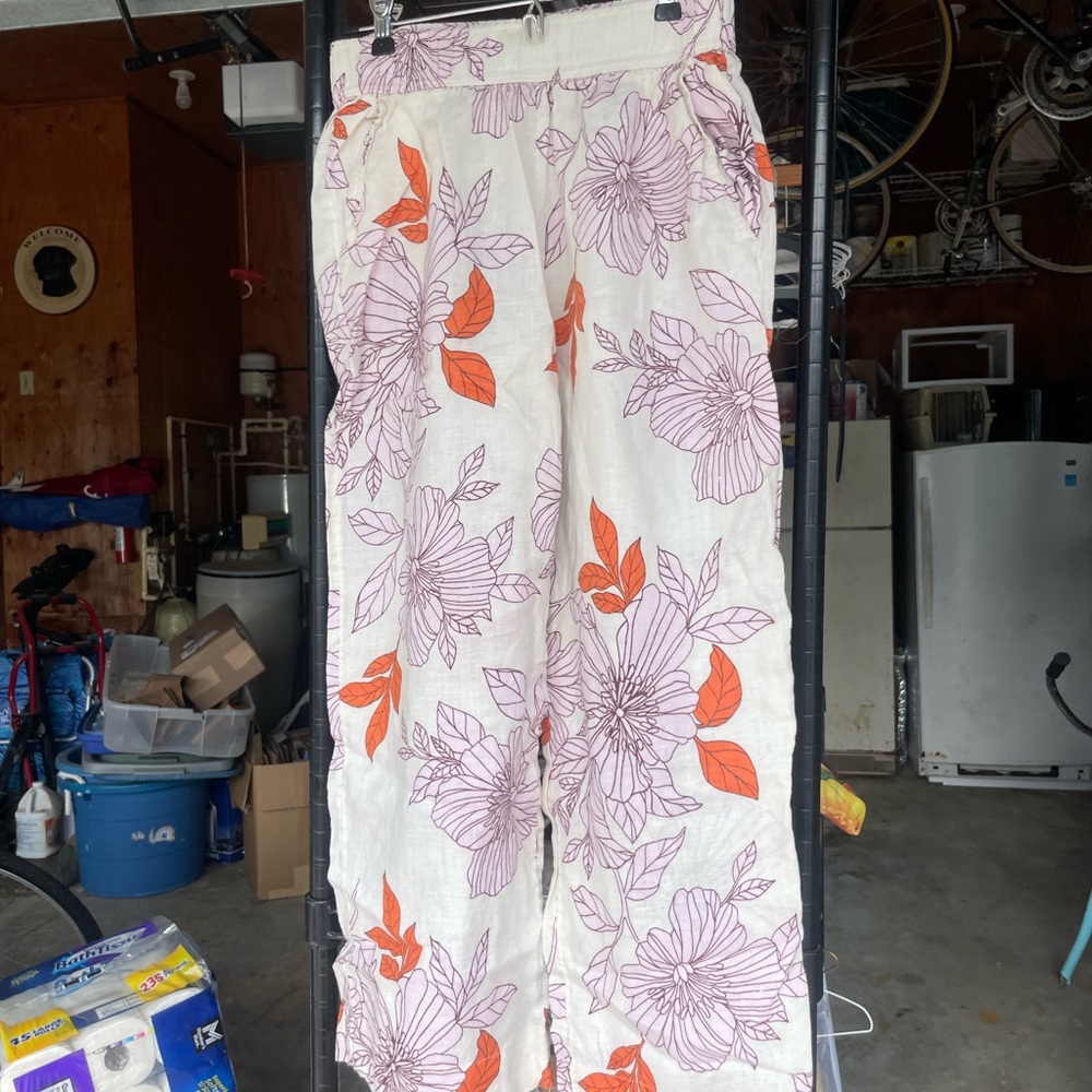 Floral Linen Pants